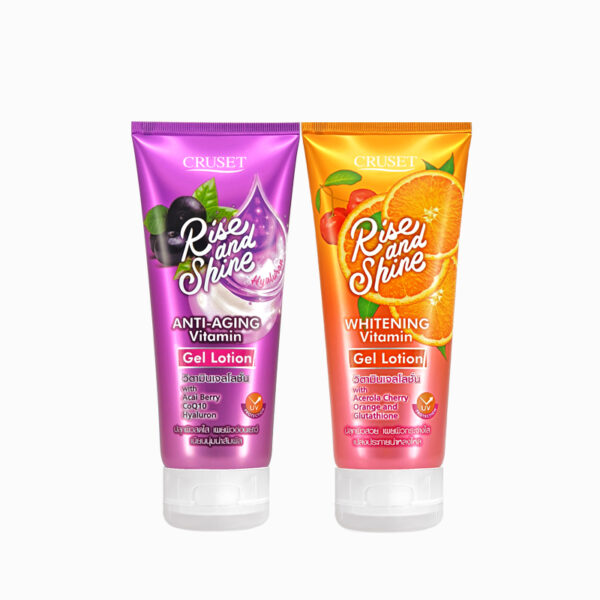 CRUSET Rise & Shine Vitamin Gel Lotion สูตรบางเบา ซึมซาบเร็ว ไม่เหนียวเหนอะหนะ พร้อมปกป้องผิวจากแสงแดด รังสียูวีเอ และยูวีบี