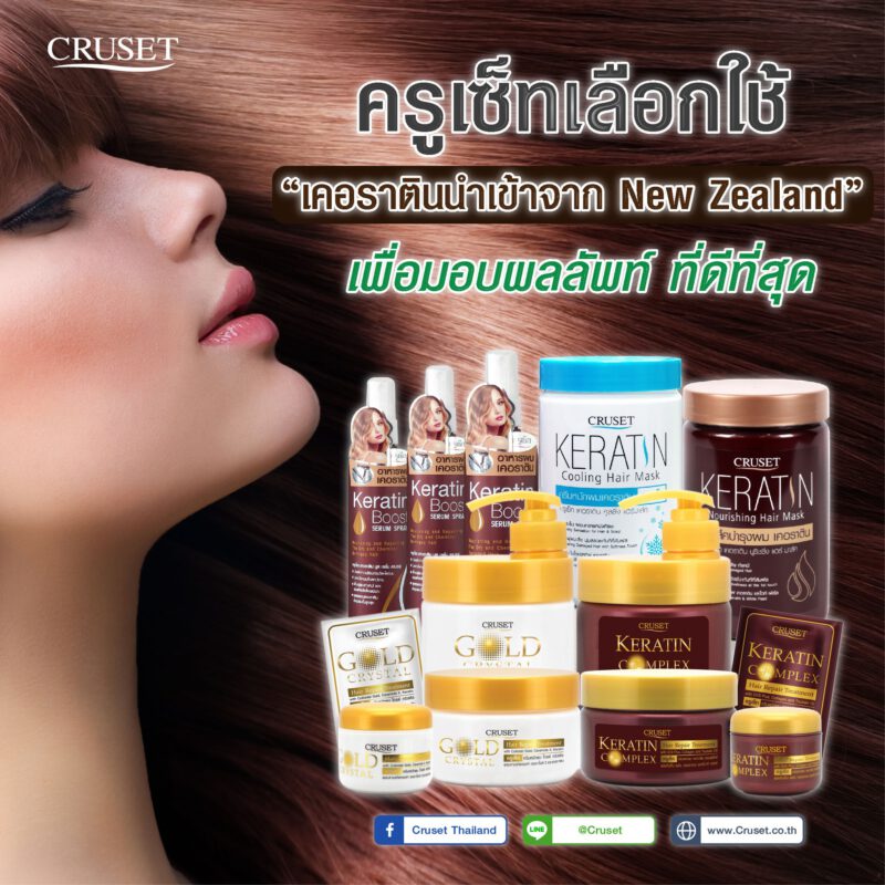 Keratin (เคอราติน) นำเข้าจากนิวซีแลนด์ ที่พบว่า มีความเฉพาะเจาะจงพิเศษ มีประสิทธิภาพสูง ในการซ่อมแซมเส้นผม เคอราตินโครงสร้างพิเศษ 3 ขนาด